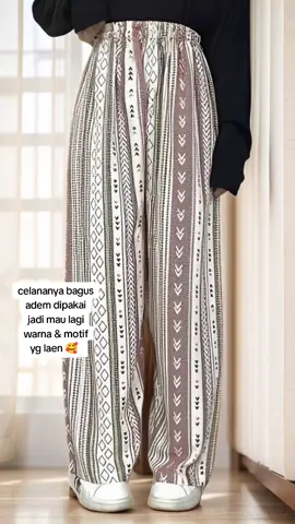 Celana Motif Wanita Kallyoutfit Rayon Kulot Panjang Part 2 Katun Linen Garis Kain