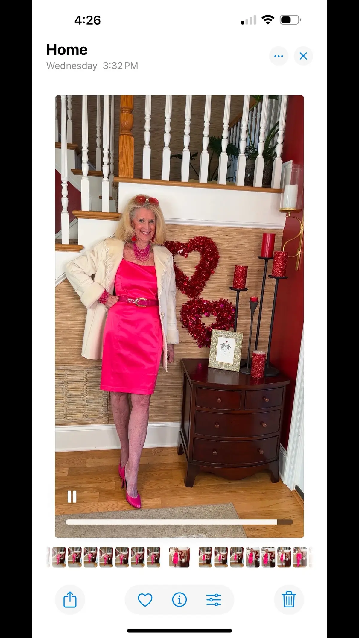 TikTok asked for photographs of my idea of a Formal chic look   So here’s an example of styling a satin cocktail dress with a shearling white suede coat and pink leather heels with a pink alligator belt  #formaldress #ValentinesDay #outfit #foryoupage  @NYX Professional Makeup @Talbots @Coldwater Creek @kissproducts @urban decay @Haus Labs by Lady Gaga @Fenty Beauty @Ray-Ban 