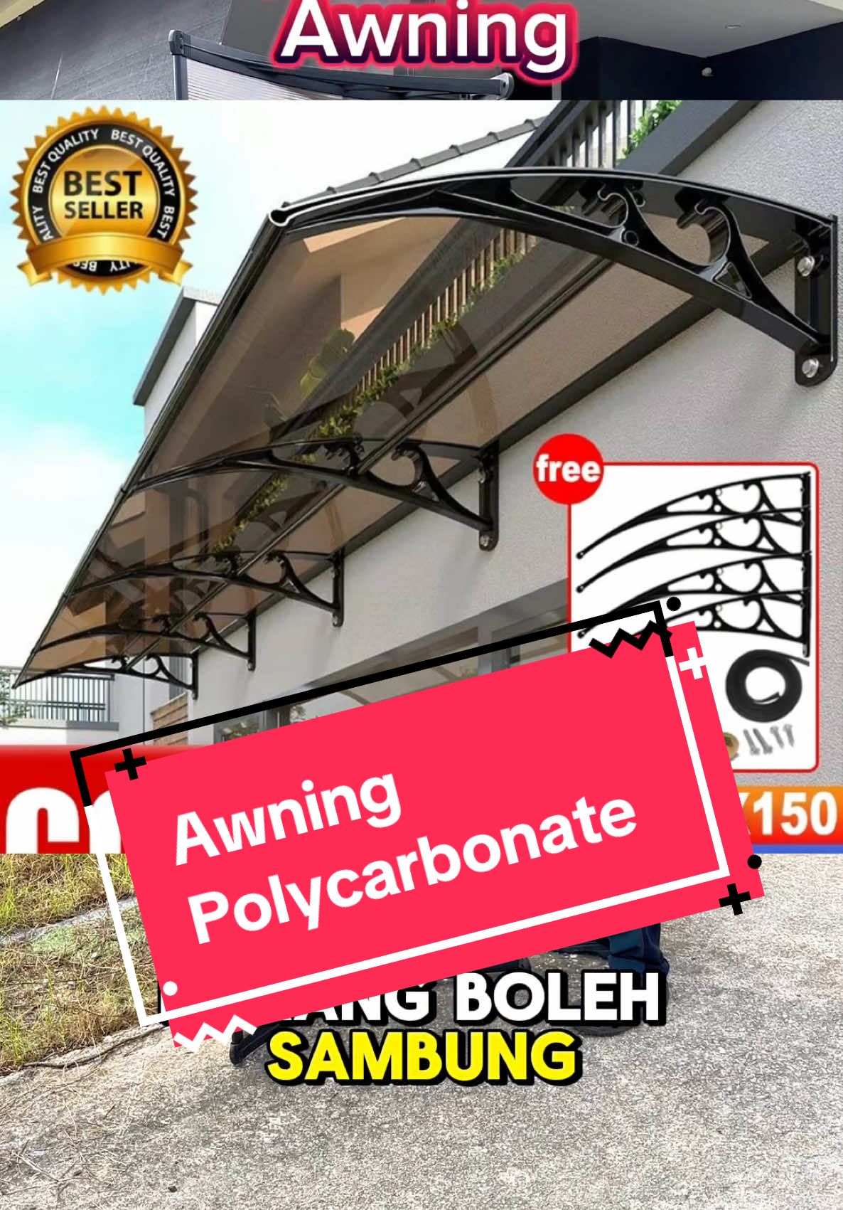 Cantik awning ni , bole jimat duit kita , pasang sendiri je. Sesuai untuk koridor or tingkap bilik #awningdiy #awningpolycarbonate #DIY #awningrumah @MODOFO.MY 