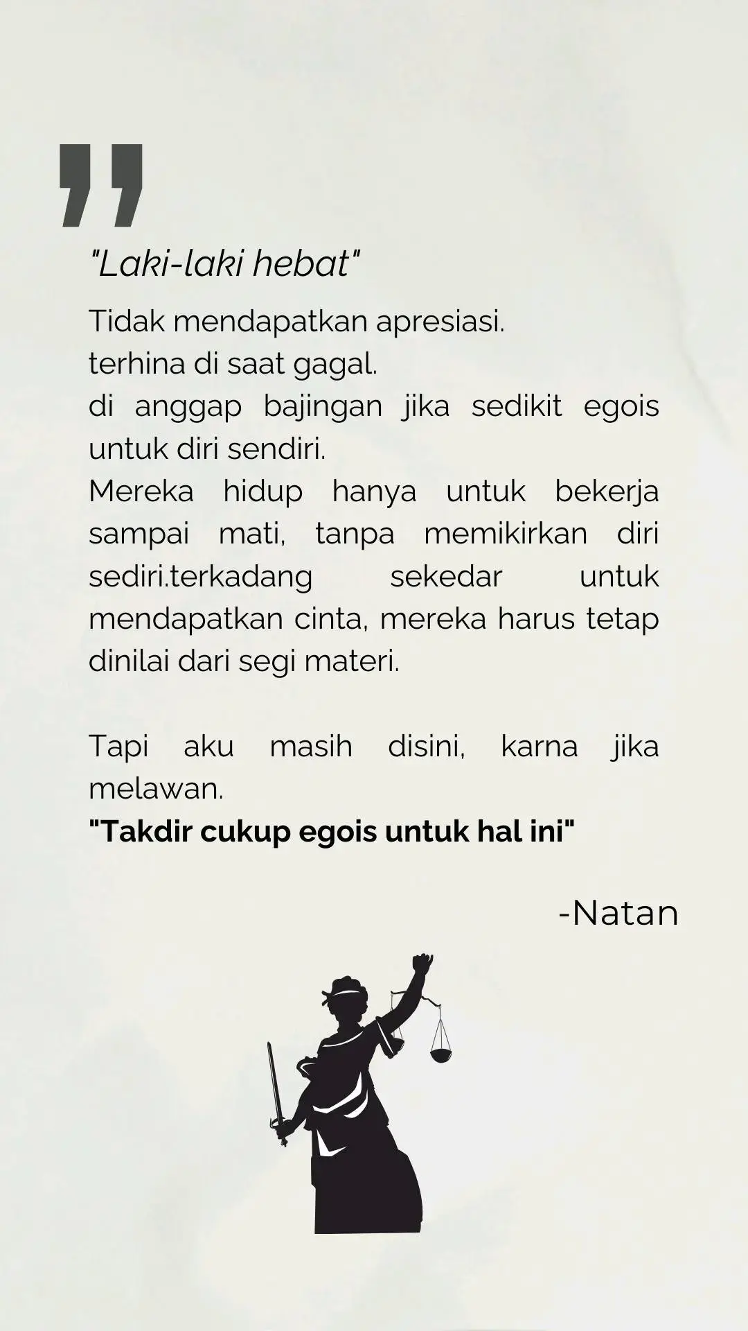 kuat2 para pundak pejuang #catatannatan #quotes #filosofi #seni #catatan #ceritahidup #kehidupan #lakilaki #pejuangrupiah #halterindah #seventeen 