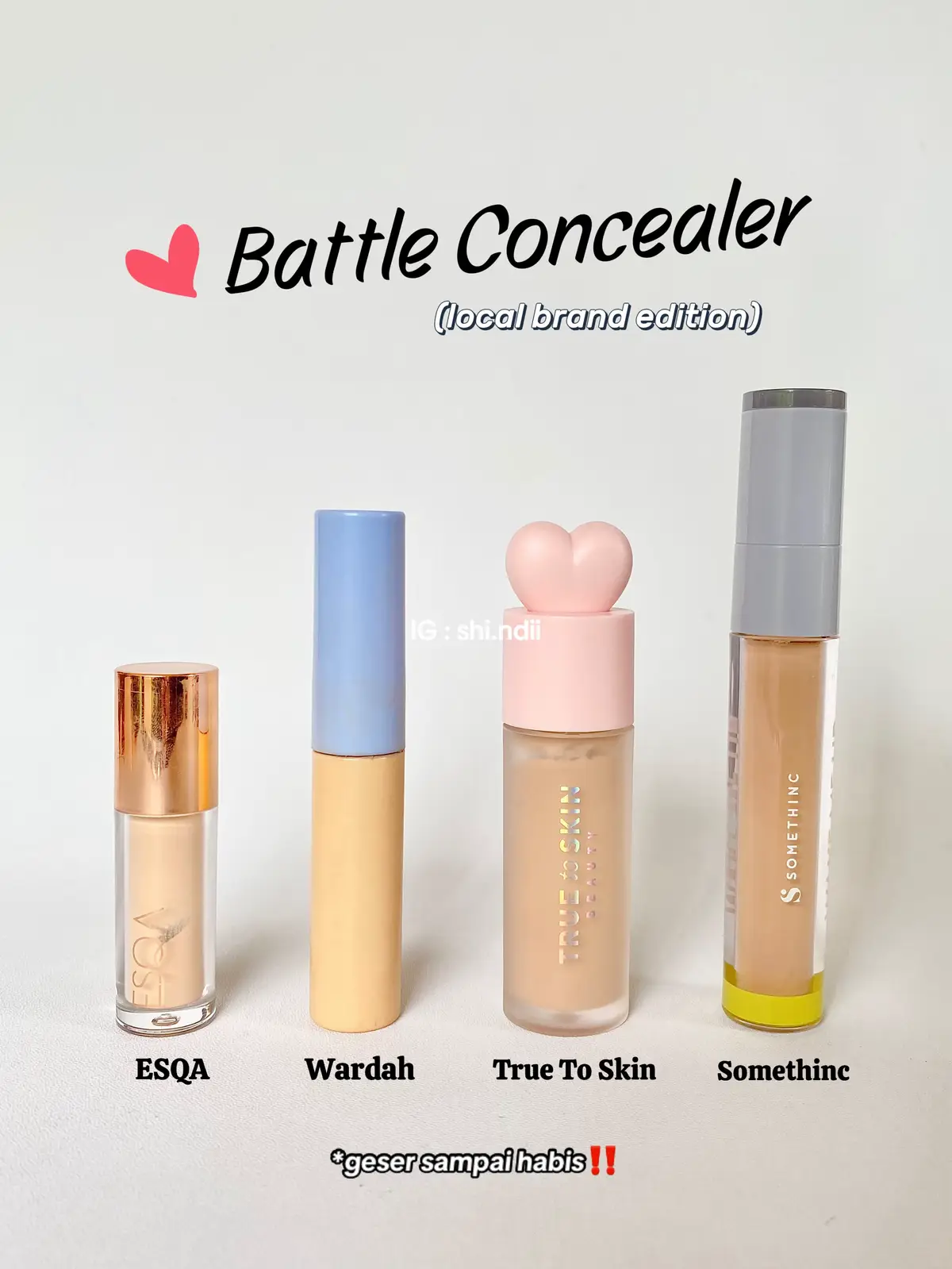 Mana nih brand fav kalian?😋 #rekomendasiconcealer #concealer #truetoskin #concealerreview #makeuptutorial #localbrand #fyp 