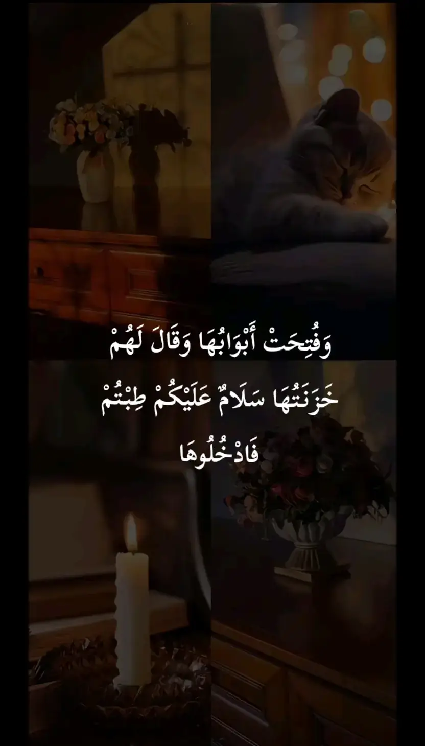 وَفُتِحَتْ أَبْوَابُهَا وَقَالَ لَهُمْ خَزَنَتُهَا سَلَامٌ عَلَيْكُمْ طِبْتُمْ فَادْخُلُوهَا #قران_كريم #قران #تلاوة_خاشعة #تلاوات #استغفرالله #اسلاميات 