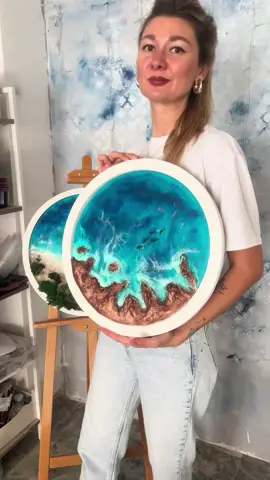 Делаю морскаю картину #вналичии #эпоксидка #эпоксиднаясмола #resin #море #картинаморе 