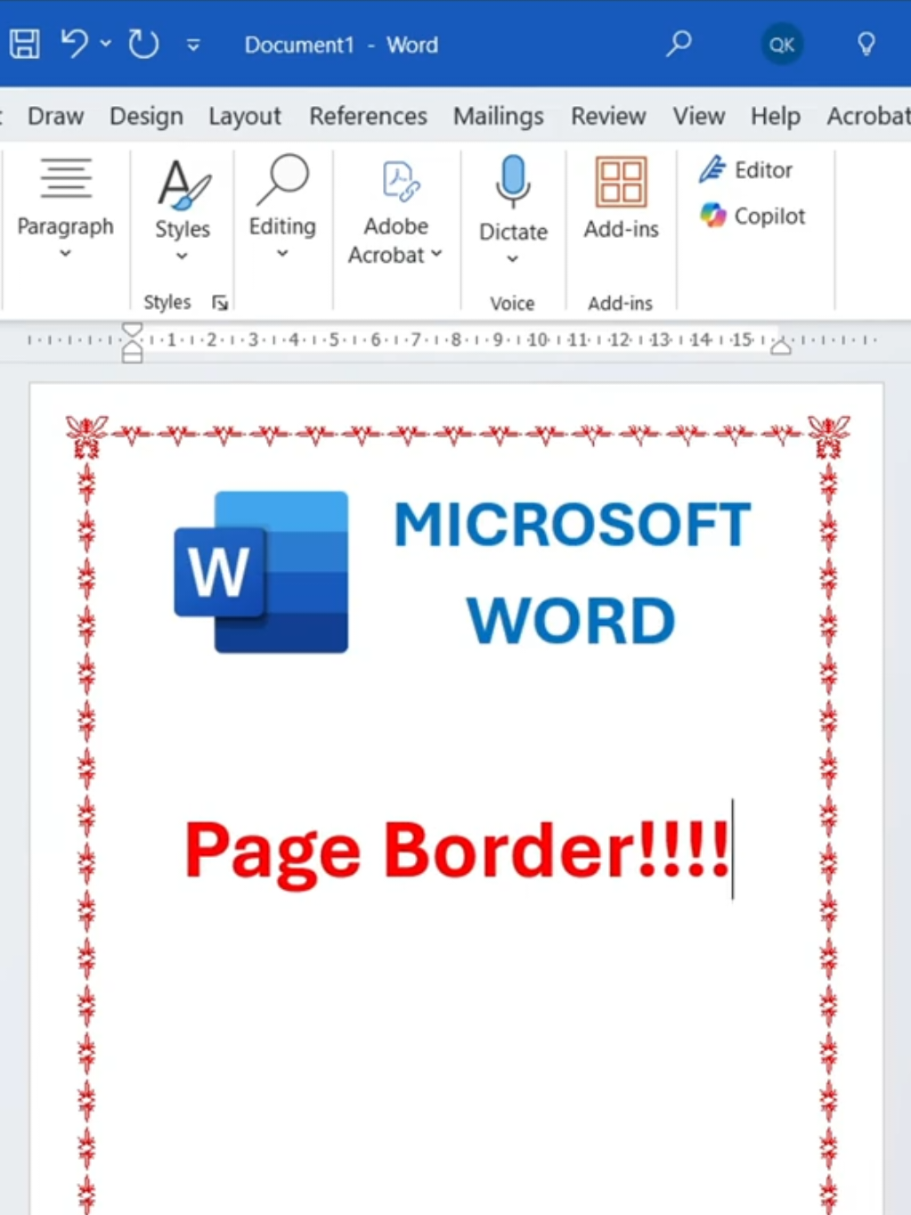 Page borders in #microsoft #word
