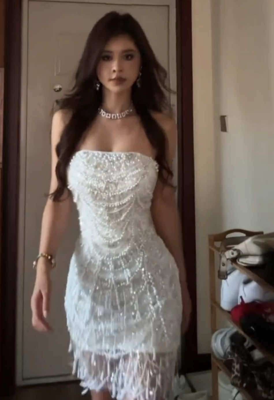 This dress is…🤍 #girlsoutfit #fashiontiktok #dressoutfit #dressoutfitideas #eveningdress #goddessvibes #cocktaildress #dress #outfitinspo #minidress 