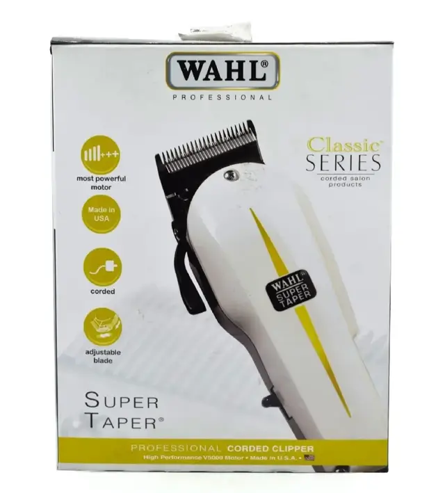 The clipper loved around the world! The Wahl Professional Super Taper is a staple in the barber industry and is recognized as one of the best taper clippers around. Equipped with a v5000 electromagnetic motor, this clipper has plenty of power to get you through a busy day in the barbershop. This versatile clipper cuts hair wet or dry, thick or thin. The Wahl Super Taper comes equipped with a blade lever for easy length adjustment. See what all the fuss is about and pick up your Wahl Super Taper today! Professional Precision   From Wahl Professional’s commercial grade line of products, the Super Taper Hair Clipper is intended for   professional use only and is engineered to deliver the sharp performance that experts demand. Stylish and Functional   This ultra-powerful full size clipper offers an appealing aesthetic in addition to top-notch precision and function. The v5000 motor runs faster than a standard electromagnetic clipper, making this tool excellent for wet or dry cuts of variable taper and texture. Accessories Included   For your convenience, the Super Taper Clipper comes with all accessories required for use. Package includes the clipper, (3) attachment comb cutting guides (1/16”, 1/8”, and 3/16”), styling comb, oil, cleaning brush, instructions, and red blade guard. Product Specification   The Super Taper (#8400) measures 6.25” long and weighs 1 lb. This product features an 8-foot, professional grade, chemical resistant cord. Clipper features a #1006 blade, v5000 electromagnetic motor, and operates at 220 volts #hairclipper #wahlclippers #supertaper #salon #professional  #mensalon #srilanka #cosmetics #colombo #beauty #cashondeliveryavailable #beautycare #fashion #men #women #beautytools #makeupartist #bestproduct #trending #beautyacademy #beautician #glamour #unisex #tiktok #salonitems #barbershop #toolset #salonlife #islandwide #onlineshopping #menstyle #best
