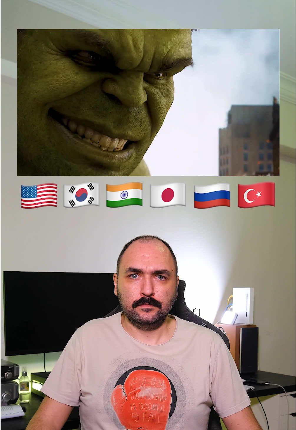 HULK SMASH in different languages  #hulk #avengers #captainamerica 
