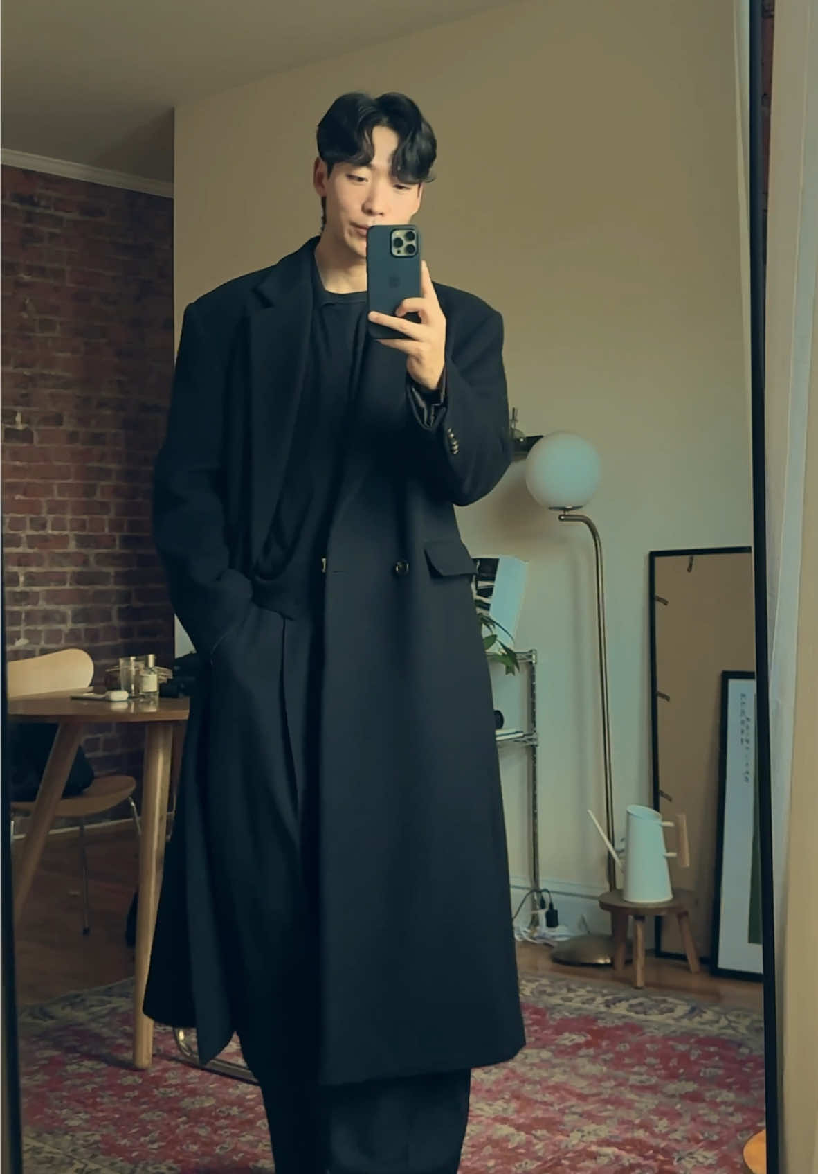 What I wore today: Coat/knitwear @California Arts  Tshirt @Buck Mason  Trousers @studionicholson  Boots @driesvannoten  Fragrance @LE LABO Fragrances  . . . #fashion #fashiontiktok #outfitideas #OOTD #getreadywithme #grwm #foryou #fyp 