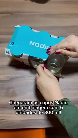 Copos de vidro Nadir com 6 unidades🥛durabilidade e elegância na sua casa 🏠 Entre na Shopee e digite esse código 👇🏻 AVM-FSA-RYW