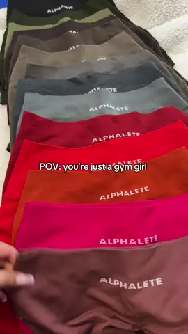 Yes I have a problem… Can’t forget the ones that are in the laundry too lol 😬 #alphalete #oneractive #dfyneshorts #gym 