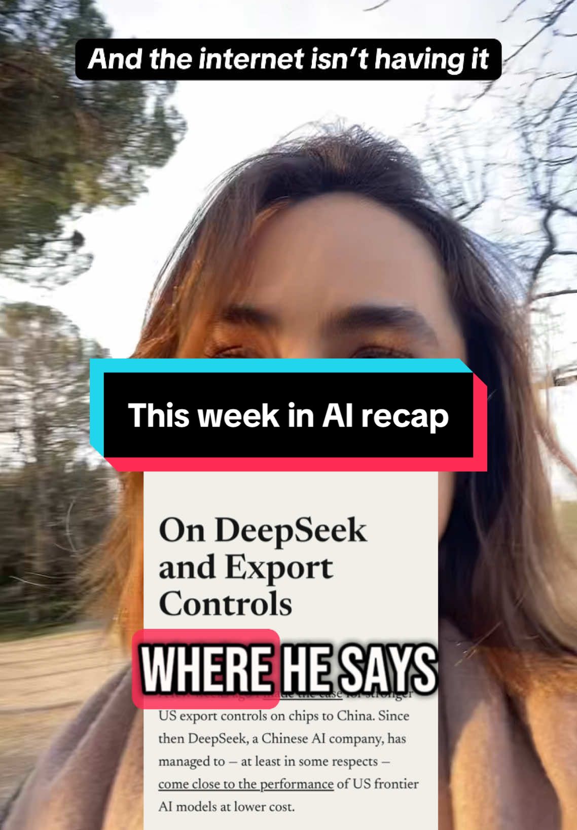 This Week in AI: 	•	DeepSeek triggers a $1.5 trillion market loss in a single day—NVIDIA drops 17% in value. 	•	Dario Amodei enters the debate on DeepSeek, and the Internet isn’t having it. 	•	US investigates reports of AI chips being smuggled through China. 	•	OpenAI accuses DeepSeek of training its model using OpenAI’s data. 	•	Berkeley researchers replicate DeepSeek’s core tech for just $30. 	•	Alibaba’s Qwen 2.5 releases a supermodel that outperforms ChatGPT-01 and DeepSeek-01. 	•	OpenAI releases GPT-4o Mini (O3), now available on free plans. 	•	OpenAI partners with the US government to use AI for nuclear weapon security. #AI #TechNews #deepseek #OpenAI #ChatGPT #NVIDIA #DarioAmodei #qwen25 #ArtificialIntelligence #anthropic #ainews 