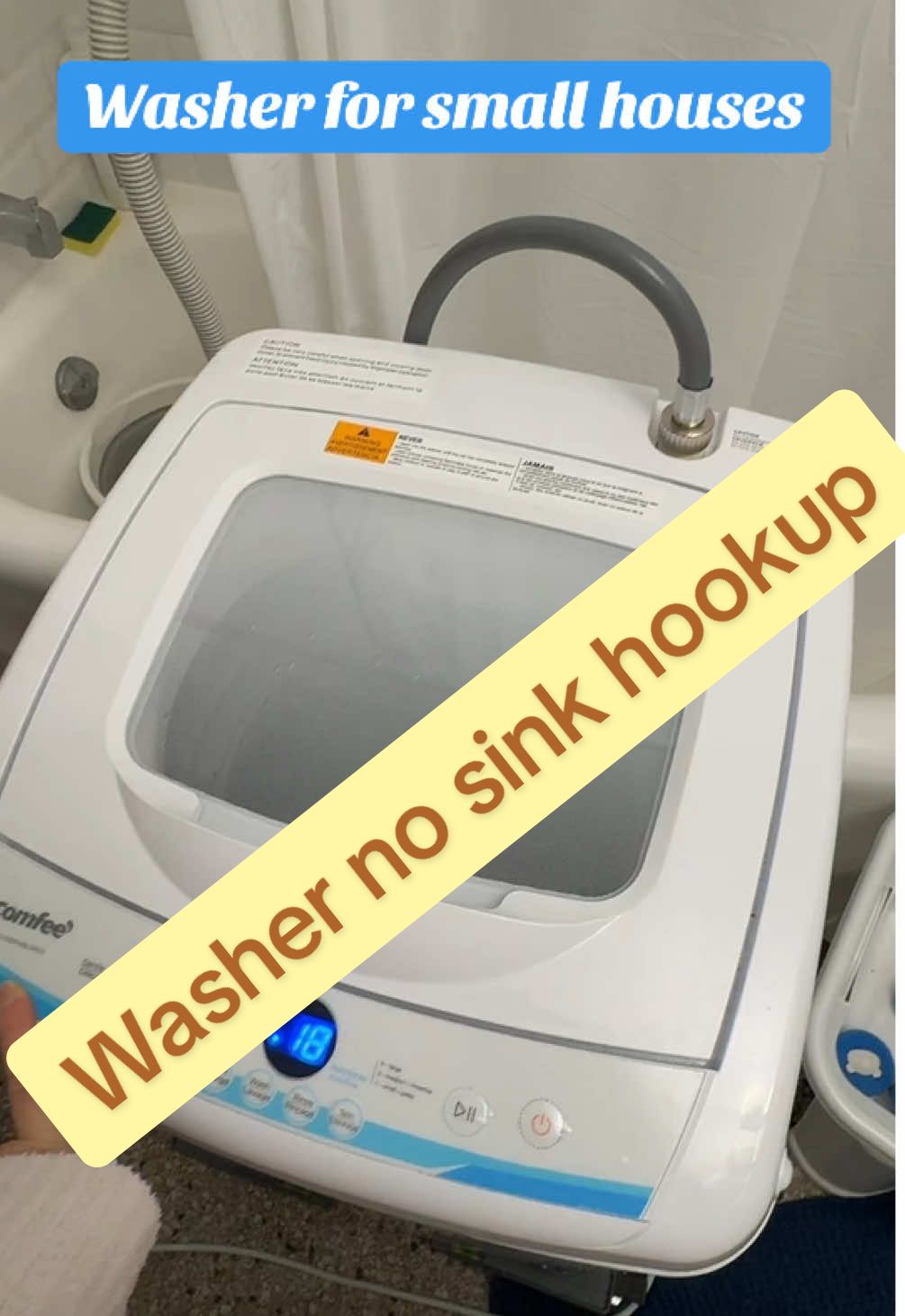 Washer for apartments or small places that have no laundry hookups  #laundrytok #washer #apartmentliving #smallspace 