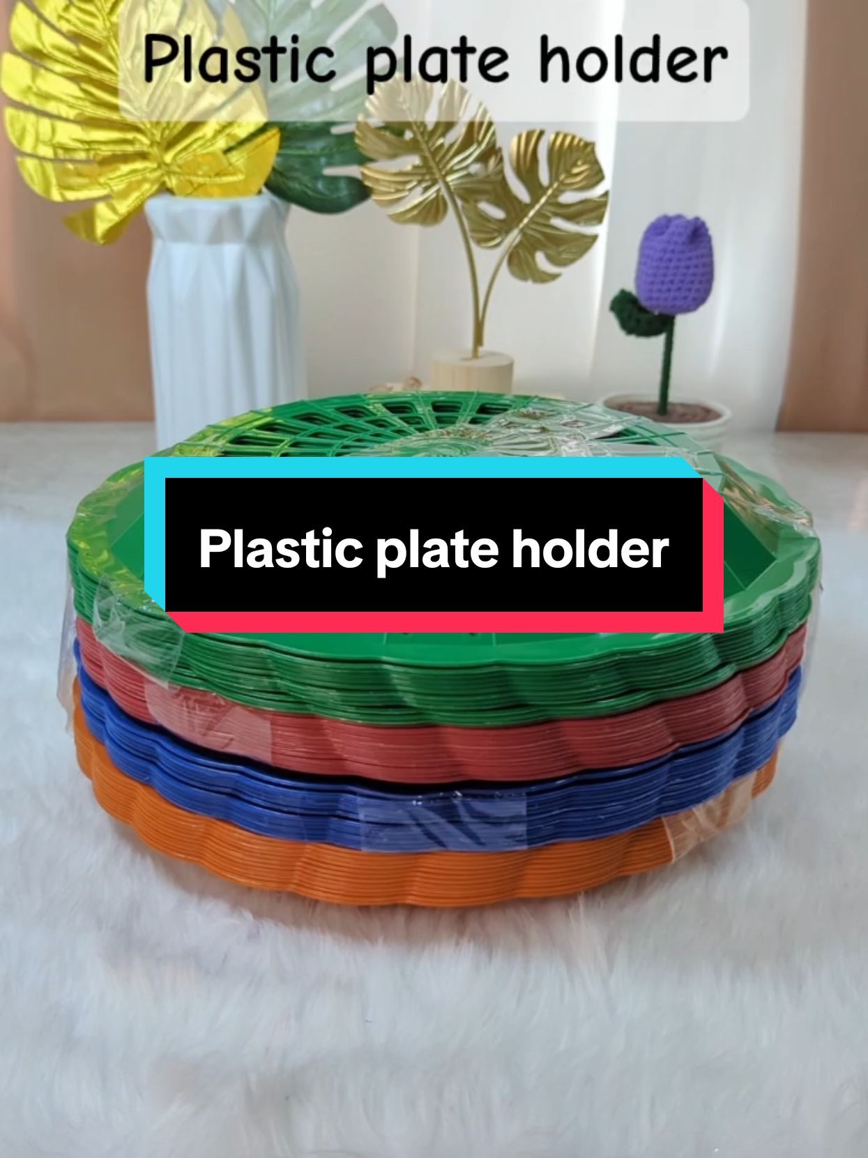 Plastic plate holder colored plastic plate #wowfinds #agnesendaya #plateholder #paperplateholder 