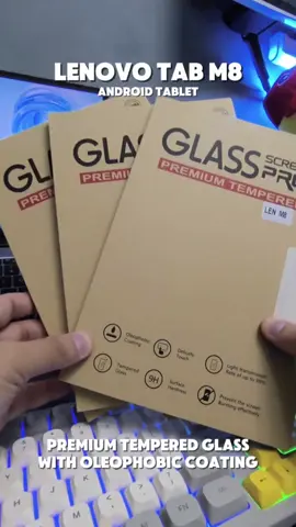 Premium Tempered Glass for Lenovo Tab M8 with oleophobic coating! Check the yellow basket #temperedglass #screenprotector #oleophobiccoating #Tech #techtok #gadget 