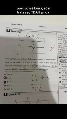essa é uma questão do vestibular da uesb 2024, eu refiz essa conta inúmeras vezes, sempre achando o mesmo resultado e simplesmente não vi o 2 como alternativa, n consigo explicar oq aconteceu, mas assim que saí da prova entrei em desespero ao perceber a besteira que eu fiz.                              se acontece algo parecido com você procure ajuda! não sofram por algo que vocês não têm culpa 💕#study #tdah #psicologia #psiquiatra #uneb #uesb #vestibular #fisica #matematica #ferreto 
