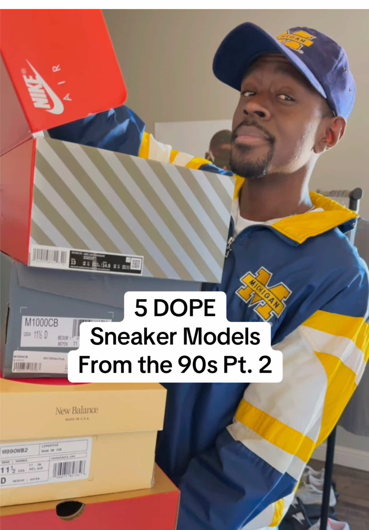 5 DOPE Sneaker Models/Silhouettes from the 90s Pt. 2 💿👟 #fyp #sneakers #foryou #sneakerhead #top5 #90s #1990s #sneakertok #models #newbalance #990 #nike #nikeair #jordan #jordan12 #sneakernews #airjordan #huarache #airmax #180 #foryoupage 