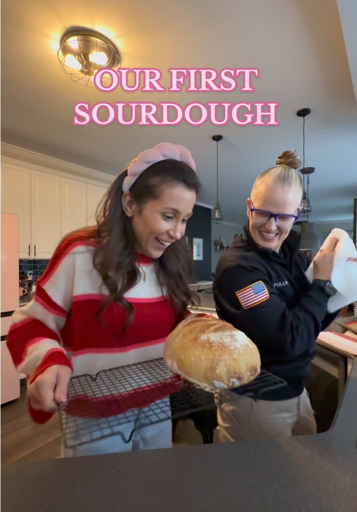 Replying to @gabsalamone idk what’s better, Jenn and i’s reaction or stori and Sloane’s 🤣 #fyp #sourdough #myfirstsourdough #sourdoughbread #reaction #couple #wlw #lgbtq #Vlog #wifereacts #sourdoughtok 