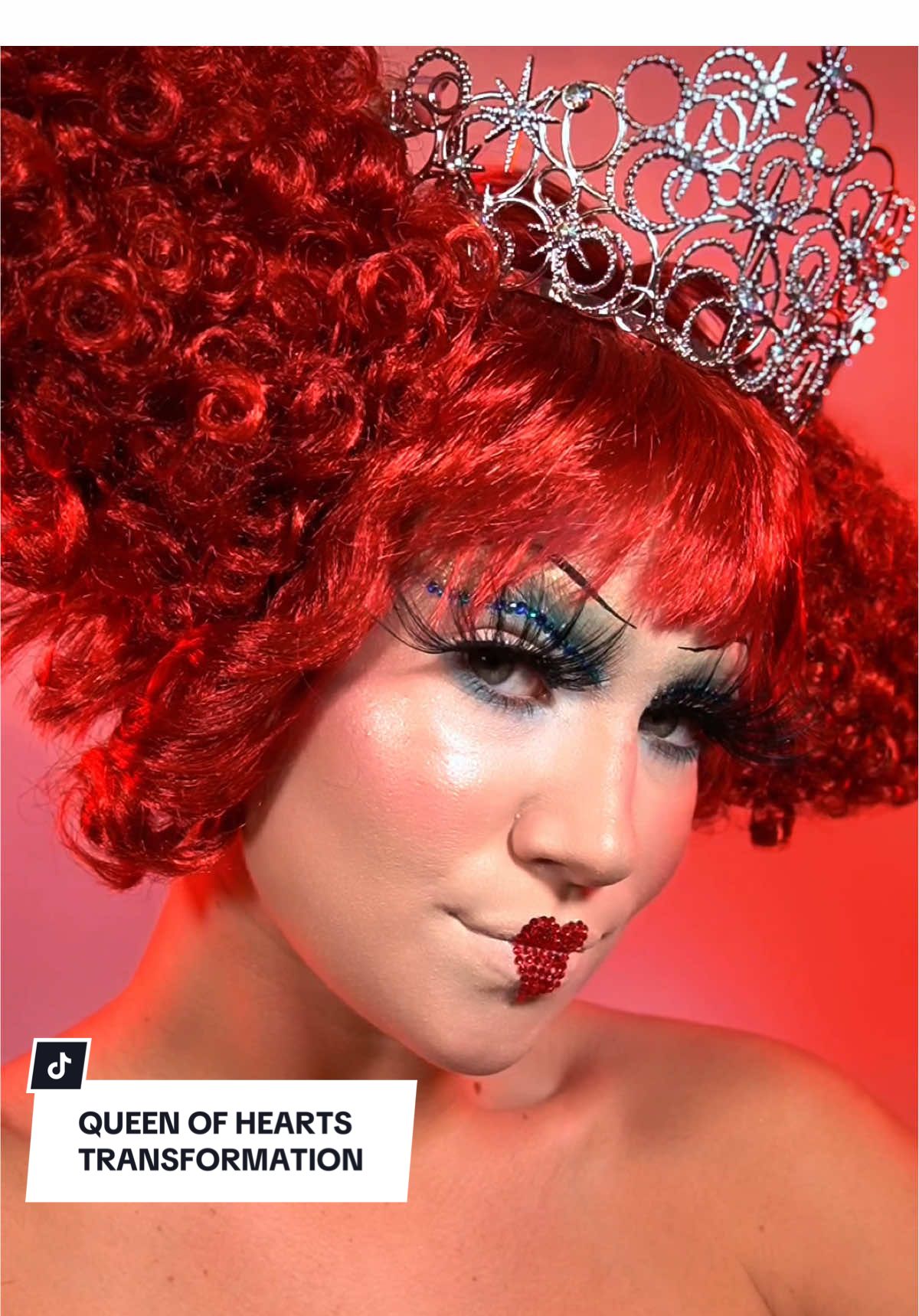 Transition queen is backkkkkk! Queen of Hearts inspired makeup! What should I create next?! #transition #transformation #makeuptransformation #queenofhearts #queenofheartsmakeup #queenofheartscosplay #makeupfyp #foryou 