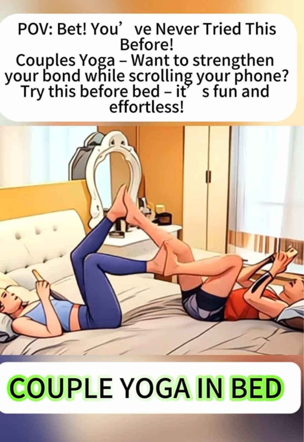 Couples Yoga: Strengthen Your Bond Before Bed – Fun & Effortless! #shorts #yoga #CouplesWorkout