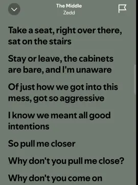 The Middle - Zedd, Grey, and Maren Morris #spotify #fulllyrics #music  #themiddle #Zedd #fyp #foryou 