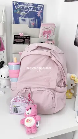 so excited to go back to uni & use this bag!! 🤩 #backpack #smartbag #schoolbag #pinkbag 