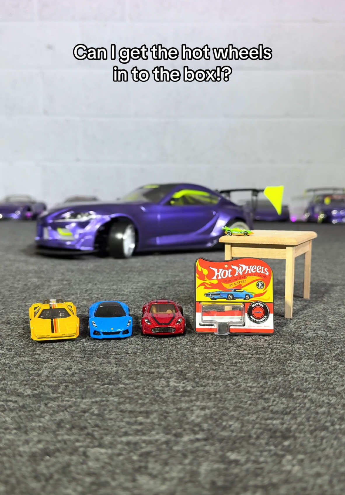 Trying to get the hot wheels into the box! #trickshot #cartok #skill #hotwheels 