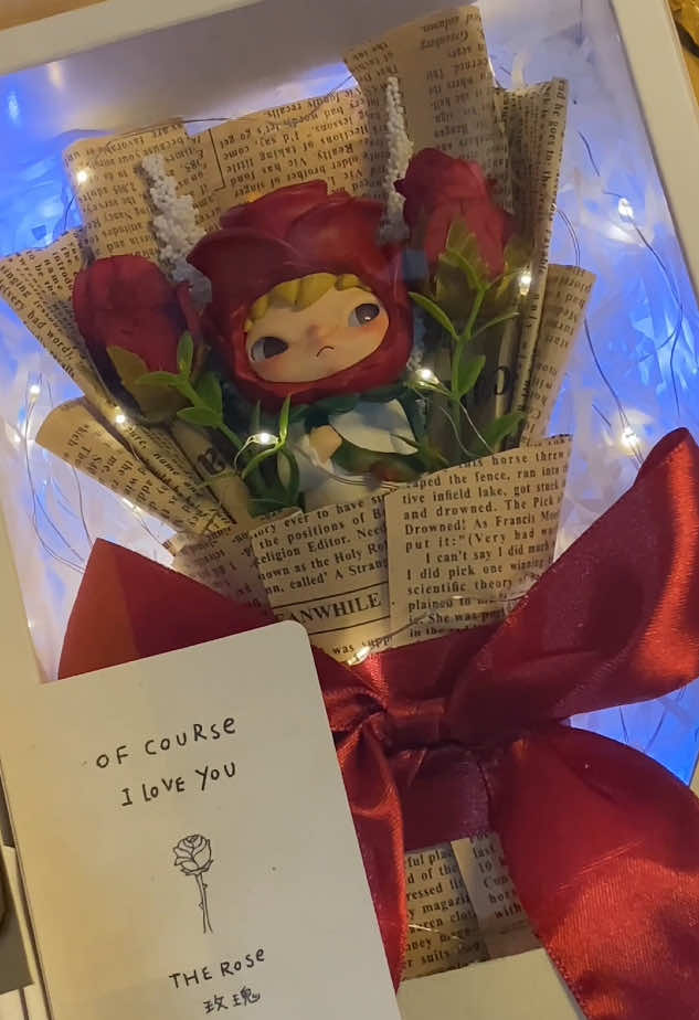 Hirono “Rose” Valentine’s Gift Set 🥀 #fyp #hirono #lpp #valentines #gift #giftideas #set #popmart #rose #flowers #valentinesgift #scrapbook #lettering 