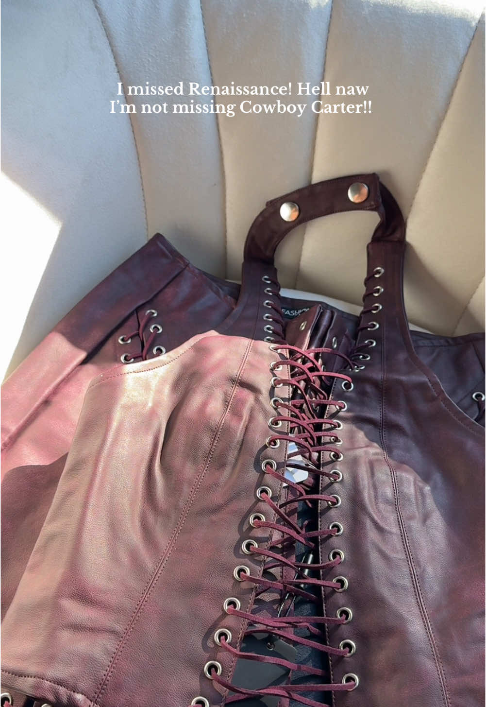 Yall I bought this outfit on sale with no returns told myself “welp maybe I’ll need it one day” 😂 Thank you Bey! #cowboycarter #beyonce #renaissance #renaissanceworldtour #rodeotok 