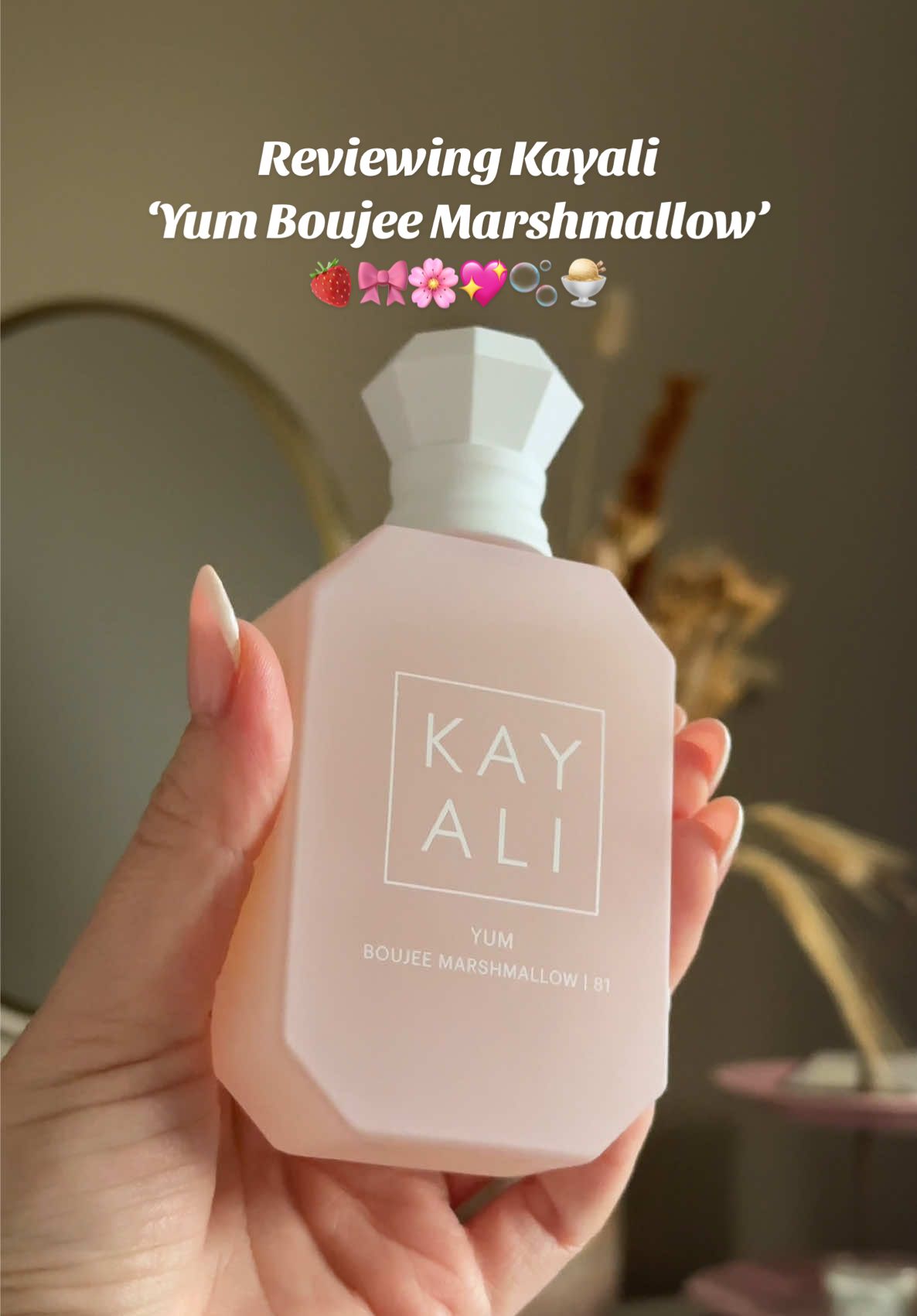 My thoughts on the lastest perfume launch by @Kayali ‘Yum Boujee Marshmallow’ 💖💖💖 #perfume #kayali #parfumtiktok #perfumetok #pink #marshmallow #sweetperfume #strawberry #perfumereview #perfumecollection 