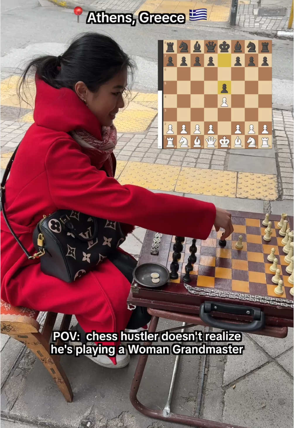 Full game from Athens! 🤗 (he was super nice!!) #chess #chessplayer #chesslife #chessmaster #grandmaster #chessgame #chessboard #chesstournament #checkmate #chessmoves #chesslover #nemo #chesstok 