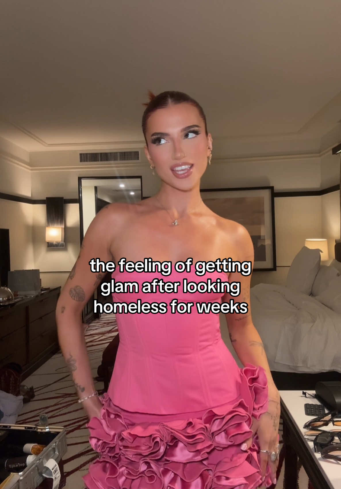 Girl math is getting ready 1x a month for it to hit different when you glam up