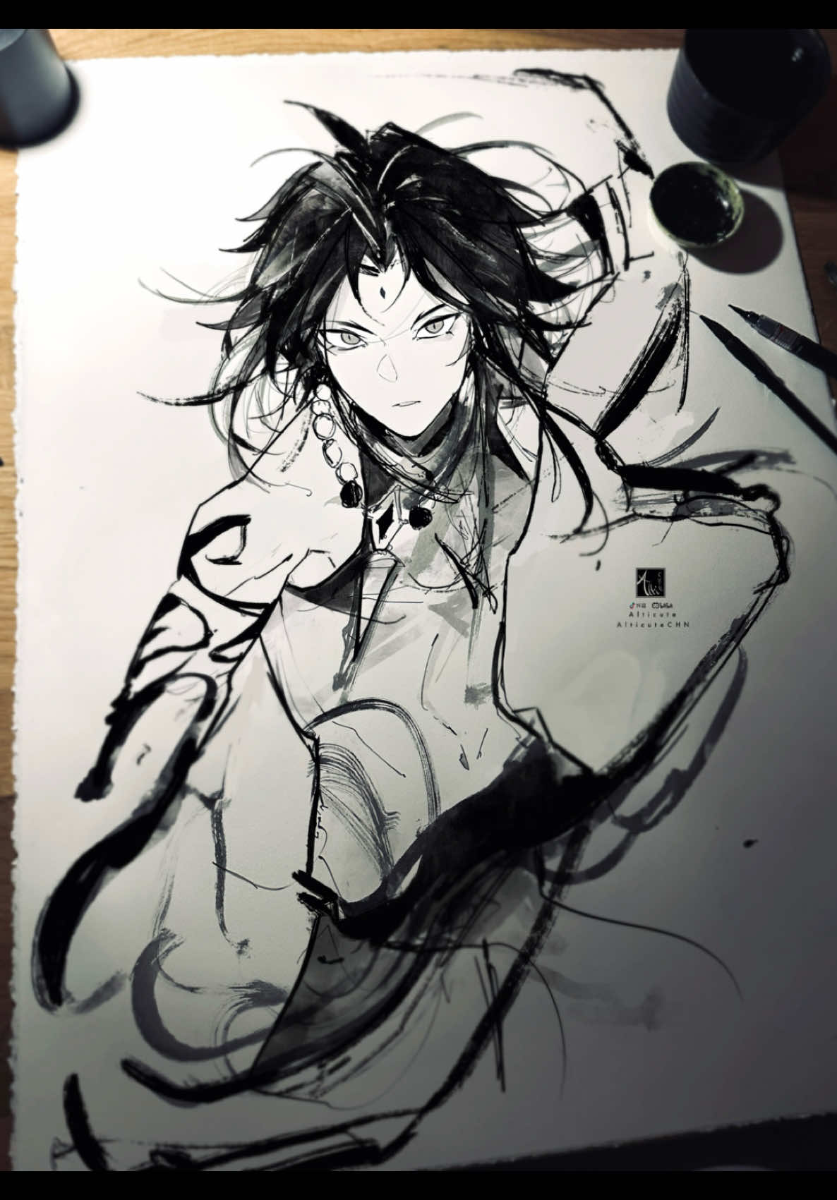 Drawing random Genshin characters. Did draw yours today ? #genshin #GenshinImpact #art #artchallenge #xiao #xiaogenshinimpact #fyp 