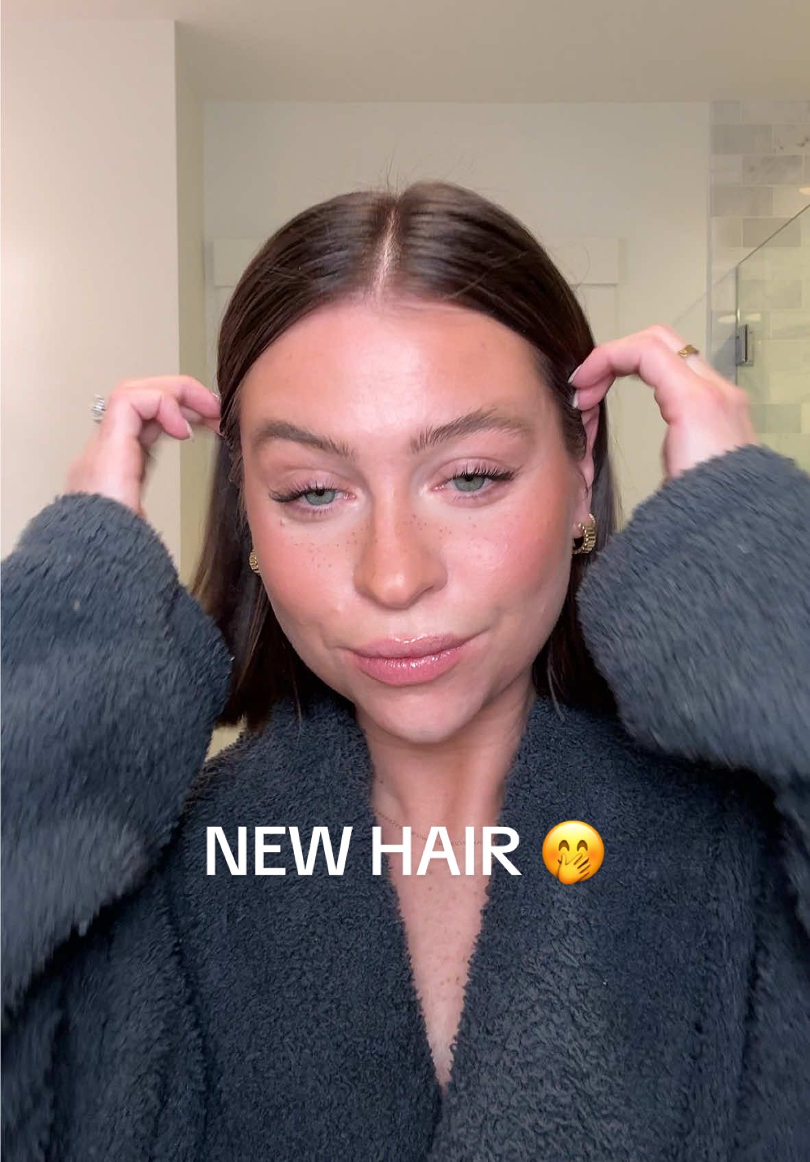 OOPS!!! 🤭 #newhaircut #bobhaircut #shorthairstyles #shorthaircut #bobhairstyle #creatorsearchinsights   Transition hair transformation, cute bob hairstyles, short hair inspo, short haircut, mom hair, mom influencer 