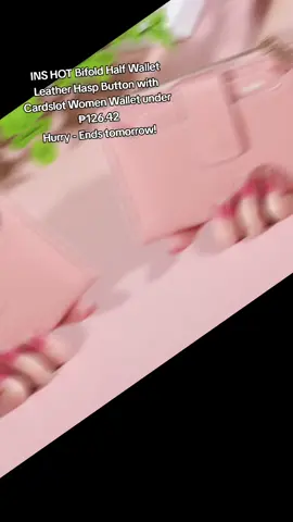 INS HOT Bifold Half Wallet Leather Hasp Button with Cardslot Women Wallet under ₱126.42 Hurry - Ends tomorrow!