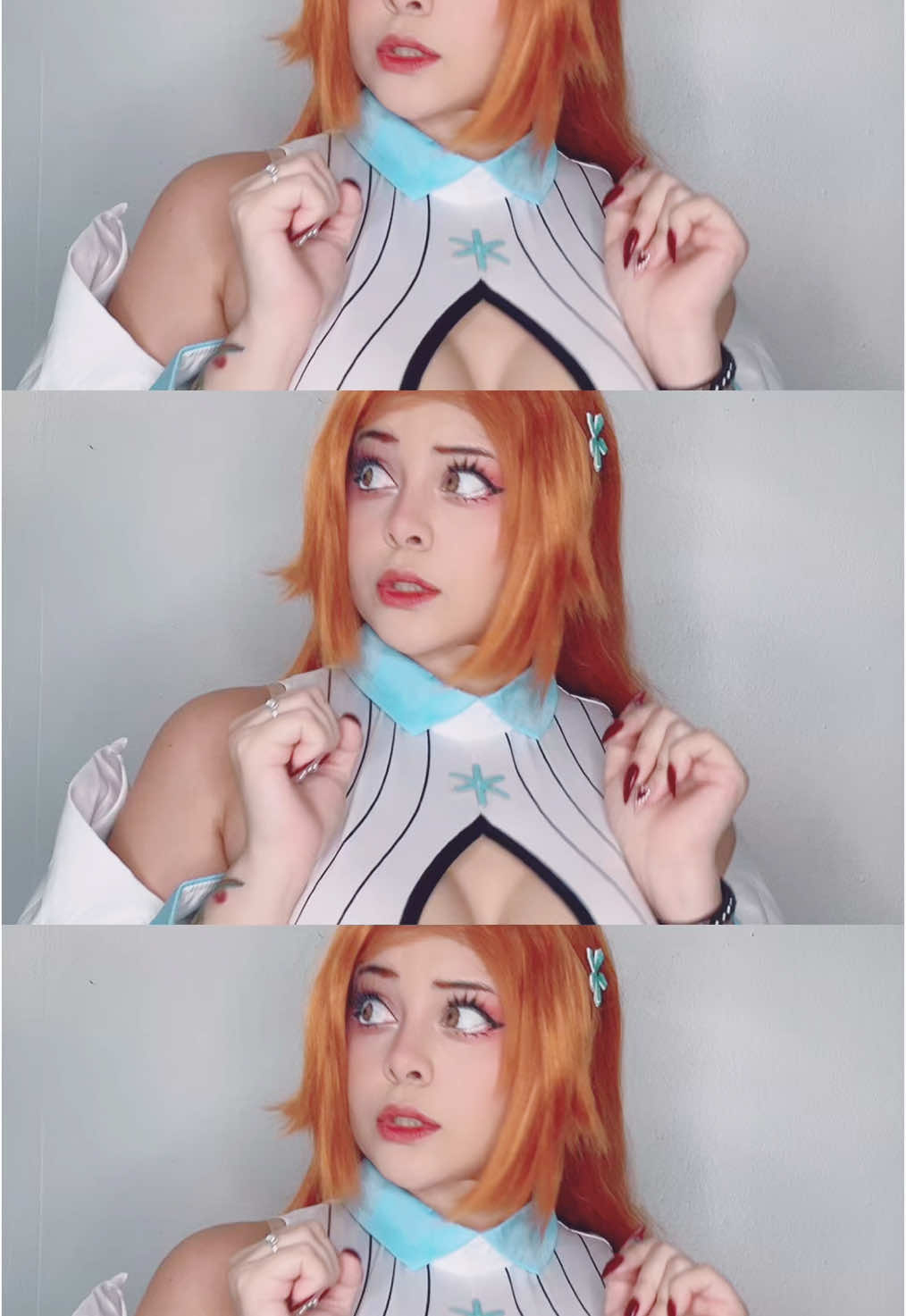 My knees hurt from doing this #bleach #threescreenchallenge #2020tiktok #animetiktok #orihime 