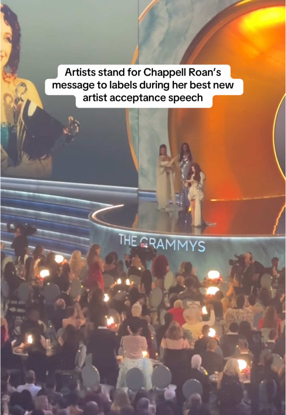 @chappell roan sends a strong message to labels during her best new artist acceptance speech, earning a standing ovation from #TaylorSwift and more at the 2025 #Grammys 🏆  #grammyawards #awardsshow #midwestprincess #speech 