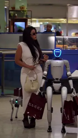 Robots carrying bags 🛍️? Why not? 👌🏾😁😂 #boss #robot #luxury #UpgradeYourLife 