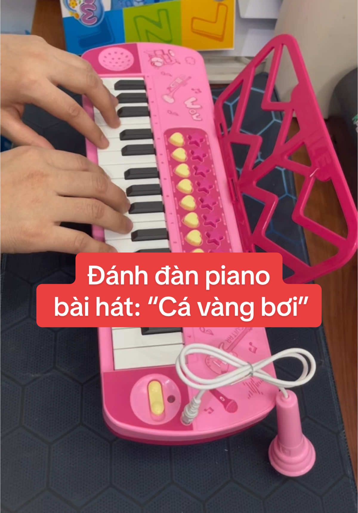 Đánh đàn piano bài hát: “Cá vàng bơi” bằng chiếc đàn đồ chơi piano kèm mic cho bé #danchobe #dochoidanpiano #danpianokemmic #danpianochobe #alababyshop 
