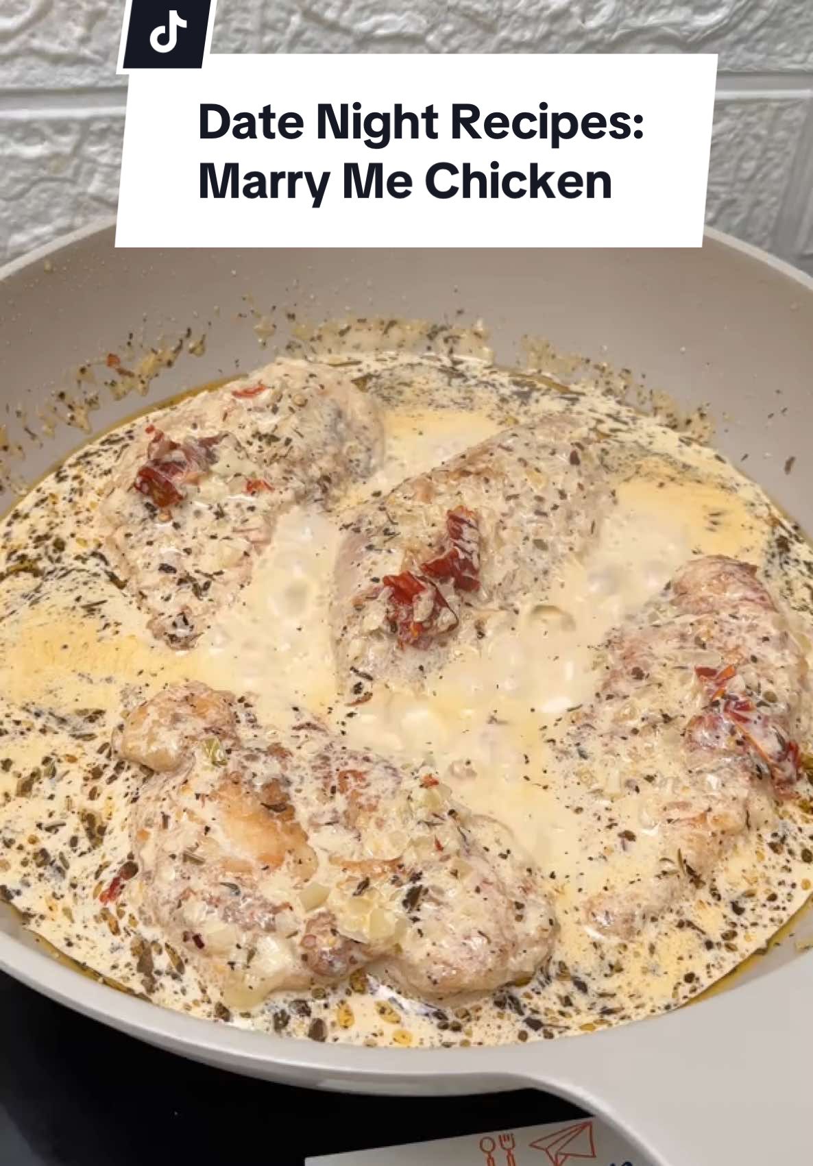 Here’s a date night recipe you can make this love month BiteFam: Marry Me (Tuscan) Chicken  💕 Since malapit na mag Valentine’s, I’m starting a “Date Night Recipes” series you can make for your date or significant other! If you have any suggestions too, then let me know in the comments below 😁 Date Night Recipes: Episode 1 - Marry Me (Tuscan) Chicken INGREDIENTS Chicken: - 4 Boneless Chicken Breasts - 1 Cup of Flour - Salt and Pepper, to taste Cook each side for 4-6 minutes on medium high heat Sauce: - 2 Tbsp of Pan Drippings (leftover oil after cooking the chicken) - 1/2 Onion, chopped - 4-6 Cloves of Garlic - 1/2 Cup of Cream - 1/2 Cup of Chicken Stock - 1/2 Tsp of Thyme - 1/2 Tsp of Oregano - 1/2 Tsp of Dried Basil - 1 Tsp of Chili Flakes - 1/3 Cup of Sun Dried Tomatoes, chopped - 1/2 Cup of Parmesan Cheese  - 3 Tbsp of White Wine - Salt and Pepper, to taste Yield: 4 Servings Shelf Life: 5-7 days in the refrigerator #JuanBigBite #foodieph #marrymechicken #tuscanchicken #valentinesrecipes #ValentinesDay #valentinesdayrecipe #datenightrecipe #daterecipe 