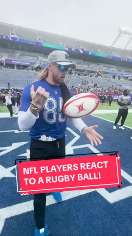 In honour of the @Guinness Men’s Six Nations kick off this weekend we passed rugby balls to NFL players at the Pro Bowl to see their reactions!