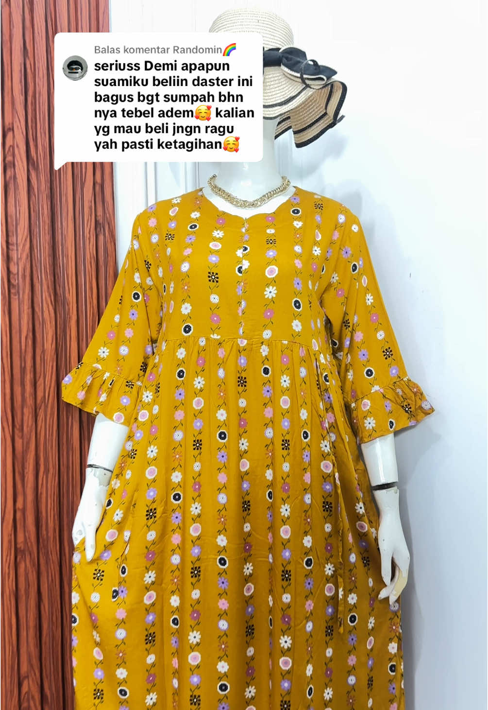 Membalas @Randomin🌈 MasyaAllah suami idaman gak lupa cekoutin daster laura untuk istri tercinta😍#dasterpremium #dasterrayon #dasterrayonpremium #rdaoutfit #TikTokAwardsID 