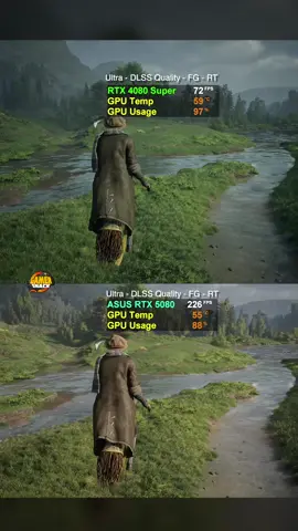 #DLSS3 vs #DLSS4 🧭 مقارنة #RTX5080 ضد #RTX4080 سوبر. الاعدادات نفس الشيء Ultra - DLSS Quality - FG - RT المراجعة كامله في القناة #GamingOnTikTok #whttoplay