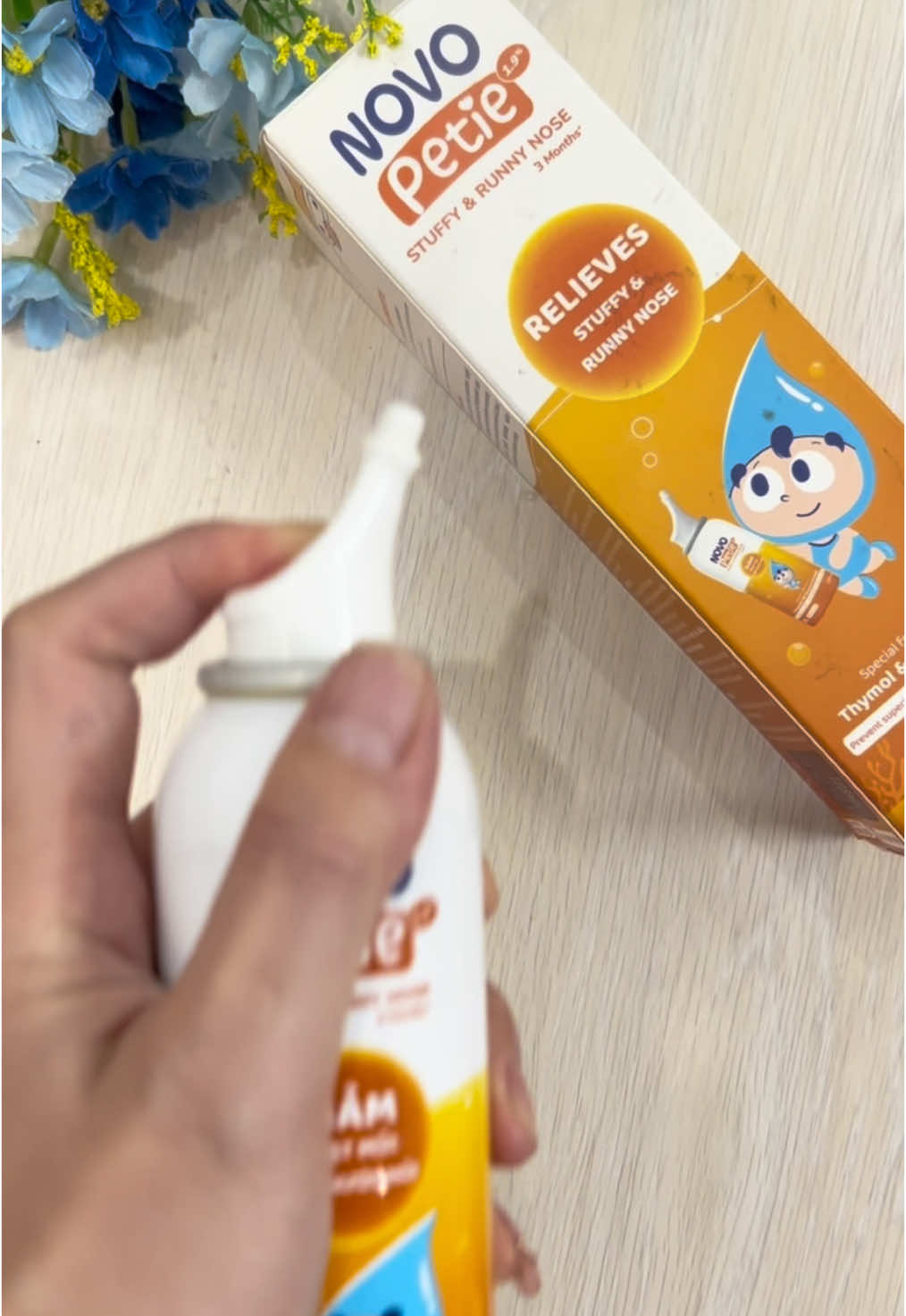 Xịt mũi . Giảm ngạt mũi sổ mũi #novopetie #xitmui #xitmuichobe #giamngatmui #ngatmui #mevabe 