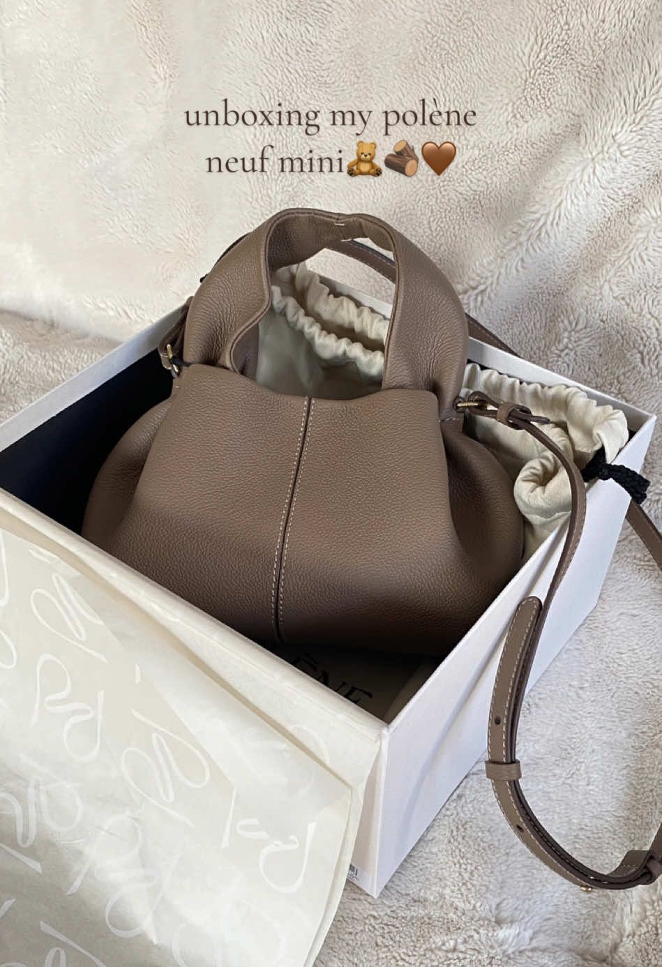 I’M OBSESSED - your sign to buy a polène in the new color ’root’ 🫶🏼🤎                       #fyp #polene #poleneparis #polenebag #root #luxuryhandbags 