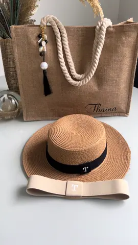Kit personalizado com bolsa de juta e chapéu!  #kitpersonalizado #bolsapersonalizado #bolsapraia #acessoriospersonalizados 