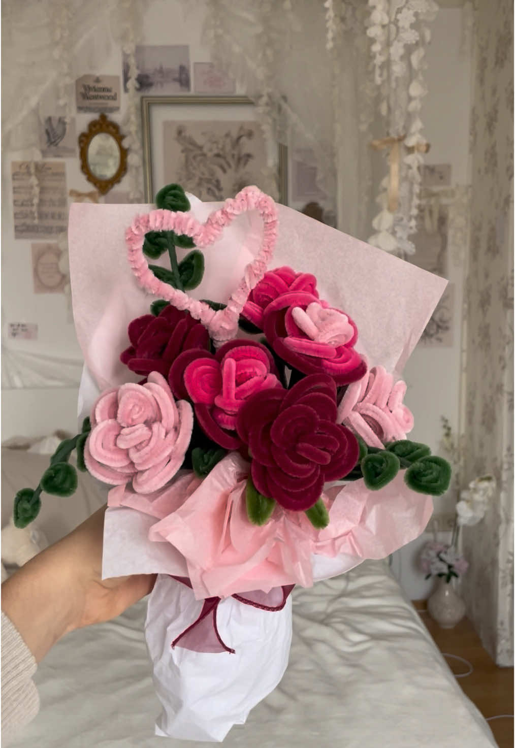 DIY pipe cleaner Bouquet💞🌷🎀💋🌹