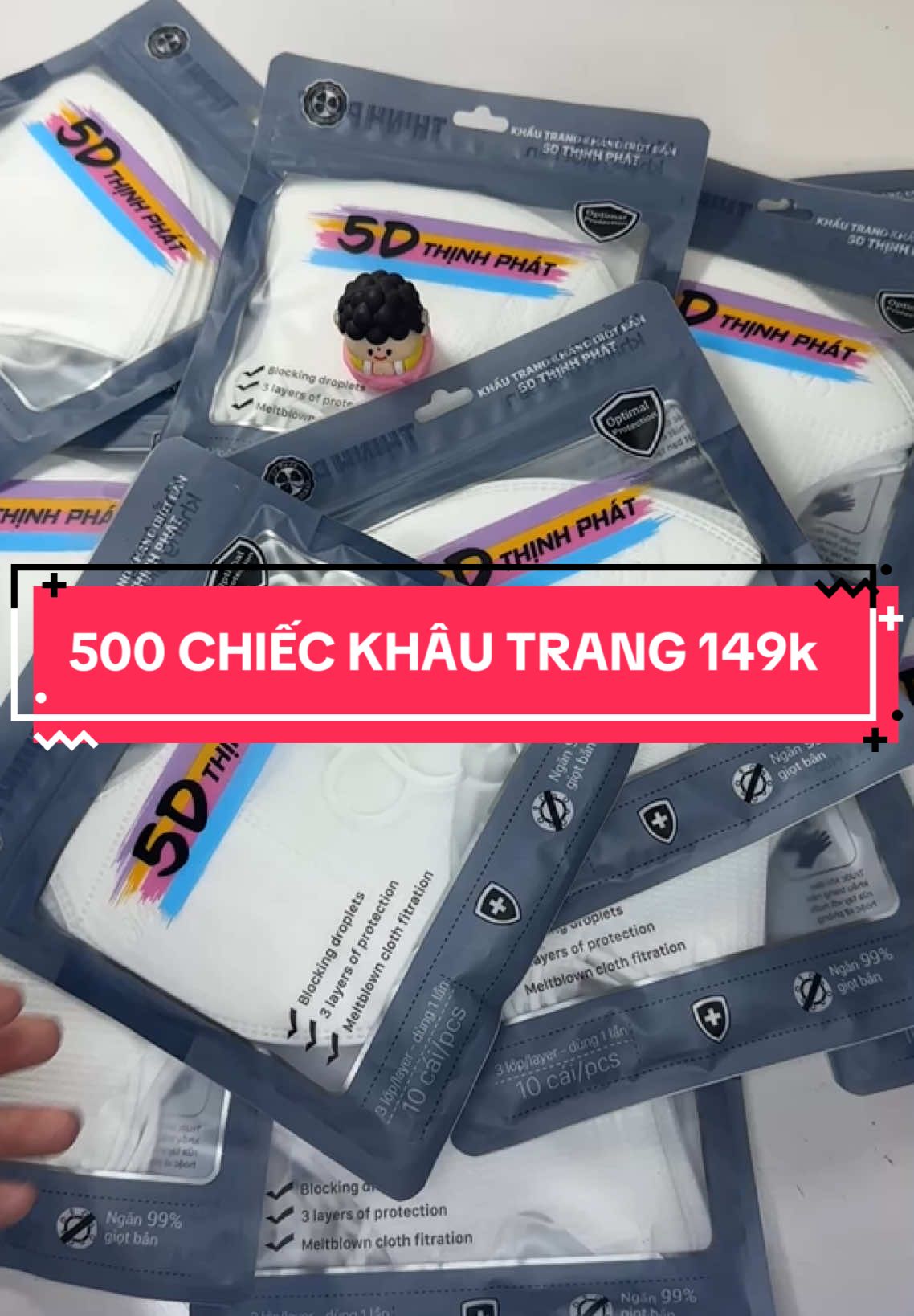 500 chiếc khẩu trang 5D Thịnh Phát 3 lớp chỉ 149k #khautrang #khautrang5d #khautrangchongnang #khautrangchongtiauv #khautrangbienhinh #khautrangthinhphat #khautrangphamthoai 