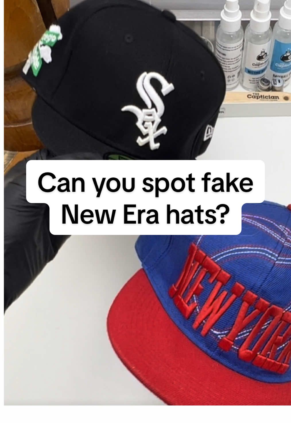 Do you know how to spot a fake New Era fitted hat? Look closely at the labels, stitching and patches…can you tell the difference? #fittedhats #fakenewerahats #fittedhatsociety #neweracap 