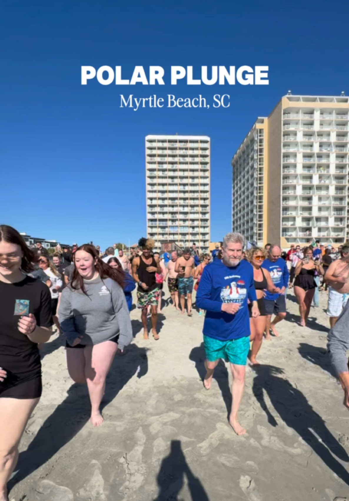 Would you take the plunge in Myrtle Beach? 🌊❄️ The 20th Annual Polar Plunge for Special Olympics was a blast – hundreds ran straight into the ocean for an incredible cause!  #myrtlebeach #visitmyrtlebeach #PlacesToVisit #polarplunge #thingstodo #events #familyvacation #southcarolina #fun #specialolympics #myrtlebeachsc #atlanticocean #fyp #northmyrtlebeach 