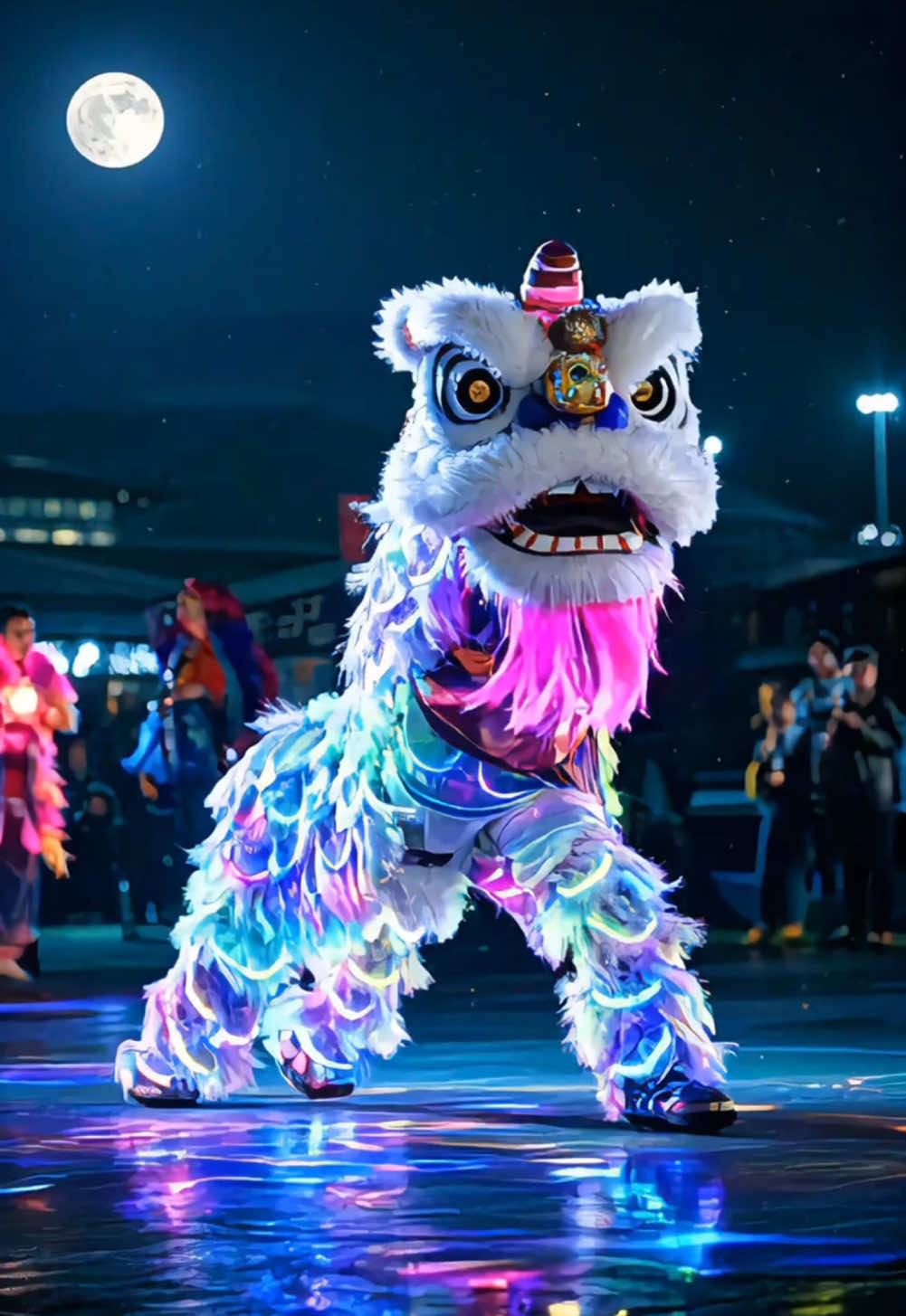 夜間發光醒獅表演Night Luminous Lions Dance Performance #新年快樂 #恭禧發財 #醒獅 #liondance #happynewyear2025🎉🎊 #恭禧發大財 #蛇年好运来 #tiktokmalaysia #tiktoksingapore #万事如意 